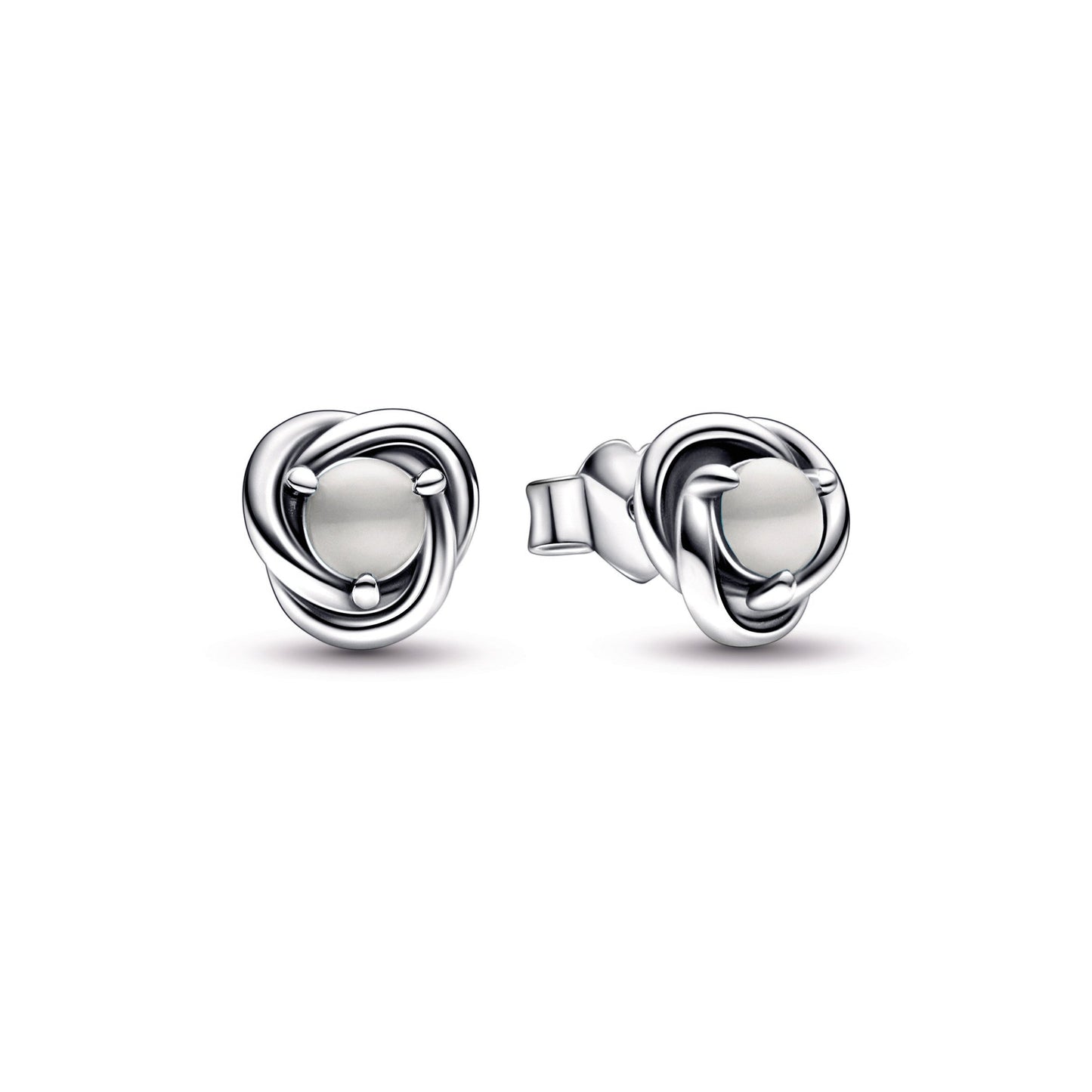 White Eternity Circle Stud Earrings