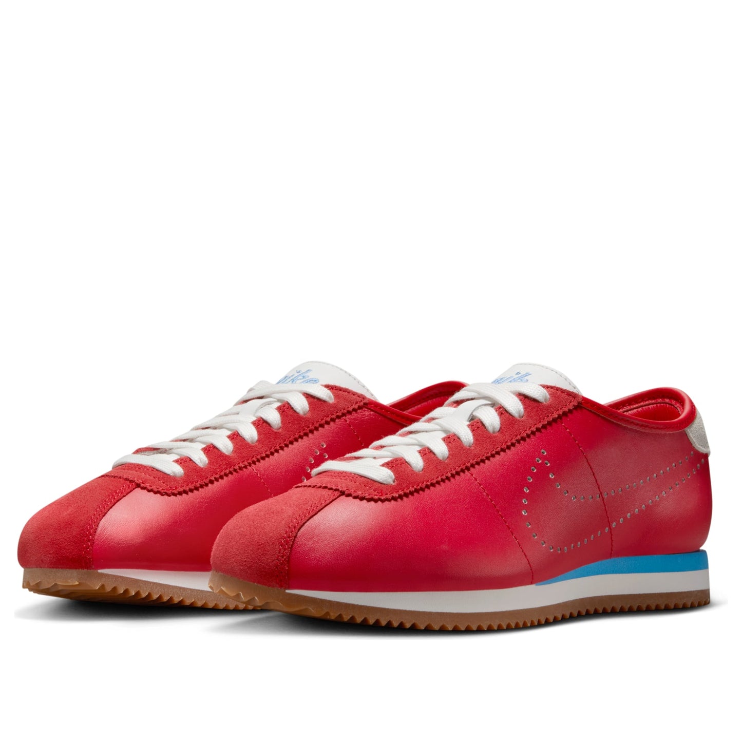 (WMNS) Nike Cortez Leather 'University Red Blue Perforated Swoosh' HQ1841-600