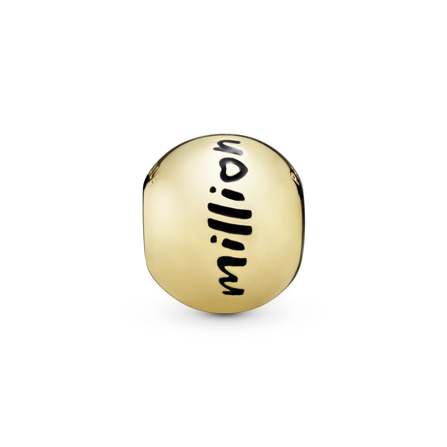 Polished Script & Heart Charm